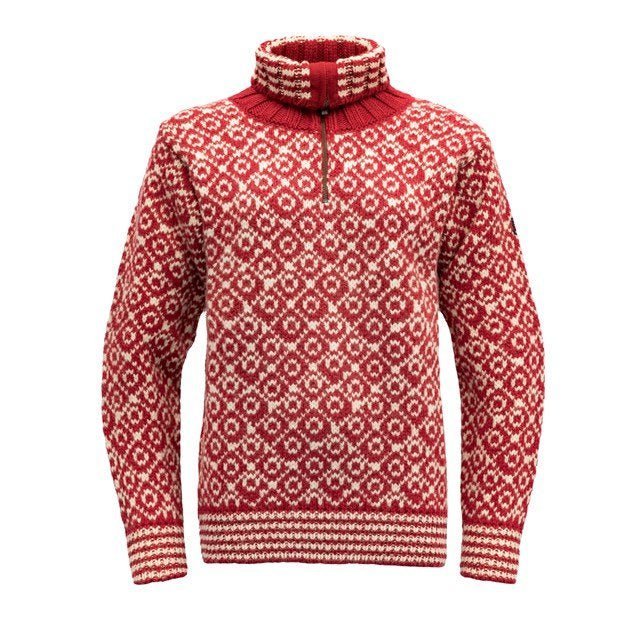 Svalbard Wool Zip Neck Sweater - Devold New Zealand