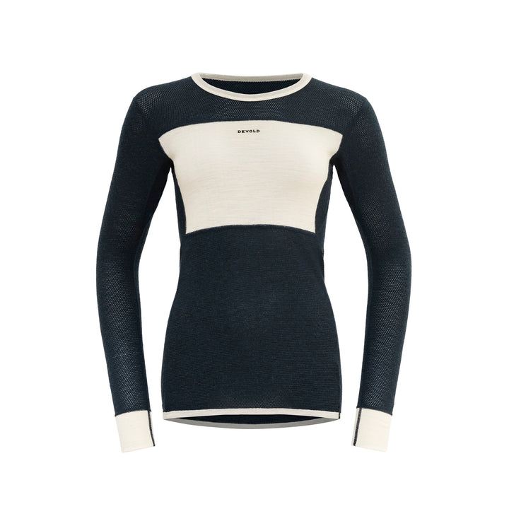 WOOL MESH WOMAN SHIRT INK/OFFWHITE - Devold New Zealand