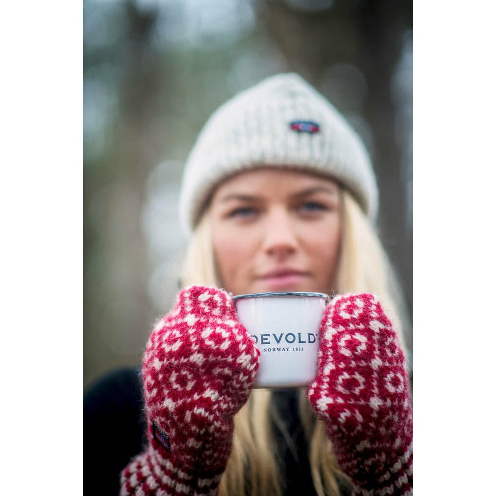 SVALBARD MITTEN HINDERBERRY/OFFWHITE - Devold New Zealand