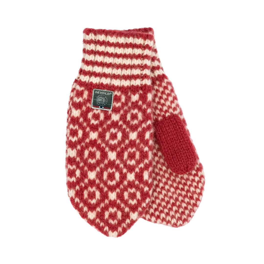 SVALBARD MITTEN HINDERBERRY/OFFWHITE - Devold New Zealand